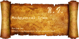 Medgyaszai Irma névjegykártya